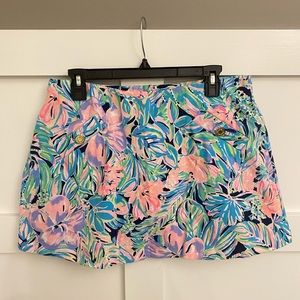 Lilly Pulitzer Madison Skort Bermudaful Multicolor Stretch Pull On Floral L RARE